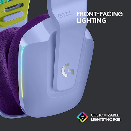 Logitech G733 Wireless Over Ear Gaming Headset with Connection USB Lilac
