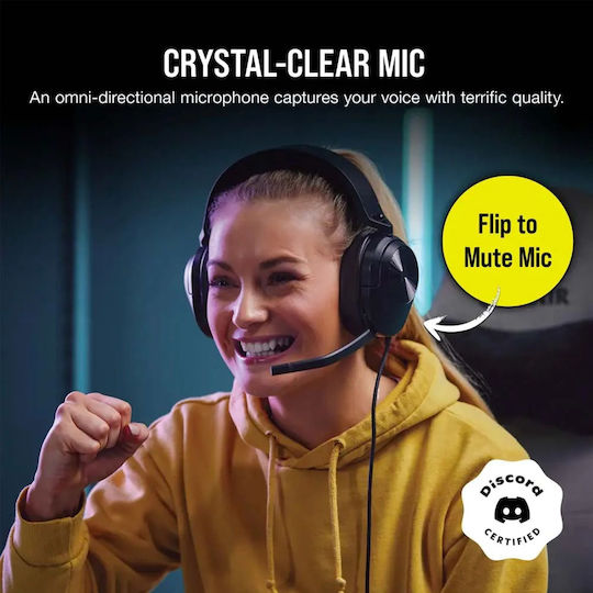 Corsair HS55 Stereo Over Ear Gaming Headset with Connection 3.5mm Carbon