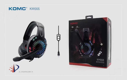 Komc KM666 Over Ear Gaming Headset με σύνδεση USB