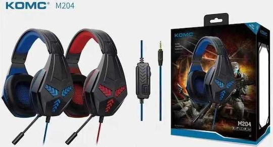 Komc M204 Over Ear Gaming Headset με σύνδεση 3.5mm Blue