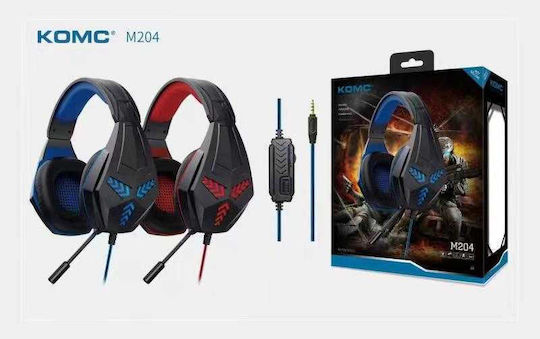 Komc M204 Over Ear Gaming Headset με σύνδεση 3.5mm Blue