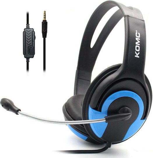 Komc S66 On Ear Gaming Headset με σύνδεση 3.5mm Blue