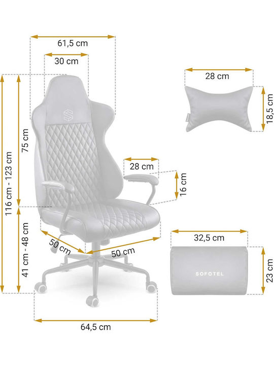 Sofotel DAC-NOP-10010656 Καρέκλα Gaming Δερματίνης Μαύρη