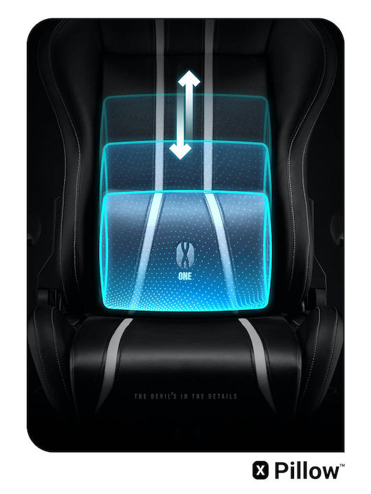 Diablo X-One 2.0 King Size Καρέκλα Gaming Δερματίνης με Ρυθμιζόμενα Μπράτσα Μαύρο / Λευκό