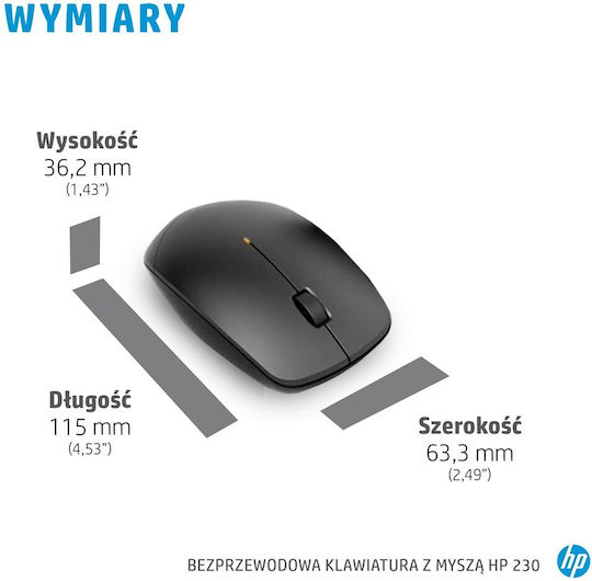 HP 230 Fără fir Set tastatură și mouse Engleză US