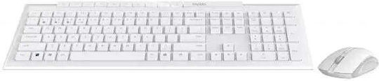 Rapoo 8210M Kabellos Bluetooth Tastatur & Maus Set Internationales Englisch Weiß
