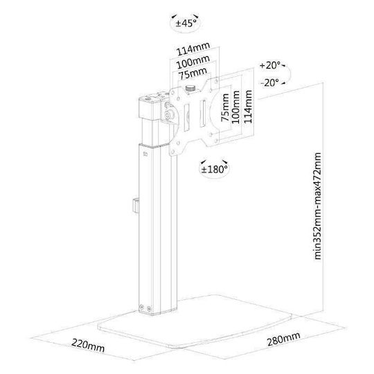 Newstar Επιτραπέζια Βάση Οθόνης έως 32" (FPMA-D865BLACK)