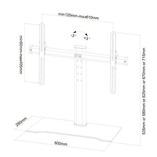 Newstar Βάση Γραφείου Οθόνης έως 60" (FPMA-D1250BLACK)
