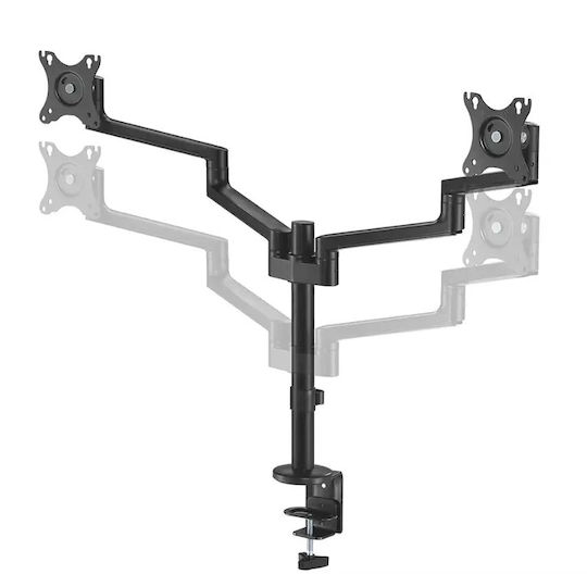Neomounts Stand Desk Mounted for 2 Monitors up to 27" with Arm (DS60-425BL2)
