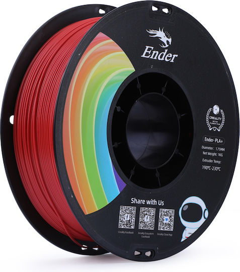 Creality3D PLA 3D Принтер Филамент 1.75mm Червен 1kg 1бр (Макарa)