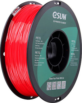 Esun PETG 3D-Drucker Filament 1.75mm Solid Red 1kg