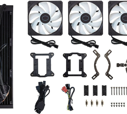 CoolerMaster MasterLiquid 360L Core Water Cooling System AIO CPU With 3 Fans 120mm And ARGB Lighting