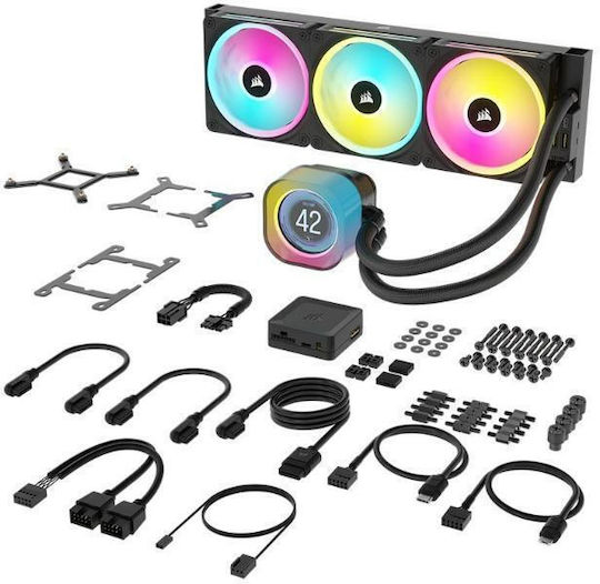 Corsair iCUE LINK H150i LCD Υδρόψυξη Επεξεργαστή Τριπλού Ανεμιστήρα 120mm για Socket AM4/AM5/1700/1200/115x με RGB Φωτισμό