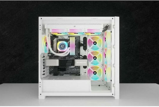 Corsair iCUE LINK H150i LCD Водно охлаждане на процесор Троен вентилатор 120мм за Socket AM4/AM5/1700/1200/115x с RGB Осветление Бял