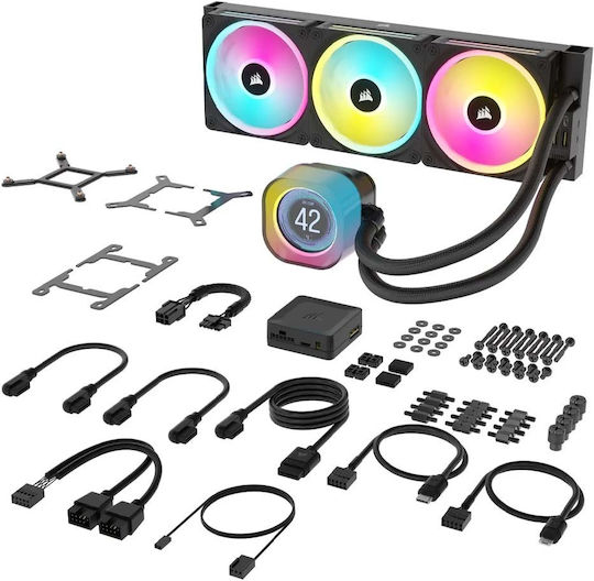 Corsair iCUE LINK H150i LCD Υδρόψυξη Επεξεργαστή Τριπλού Ανεμιστήρα 120mm για Socket AM4/AM5/1700/1200/115x με RGB Φωτισμό
