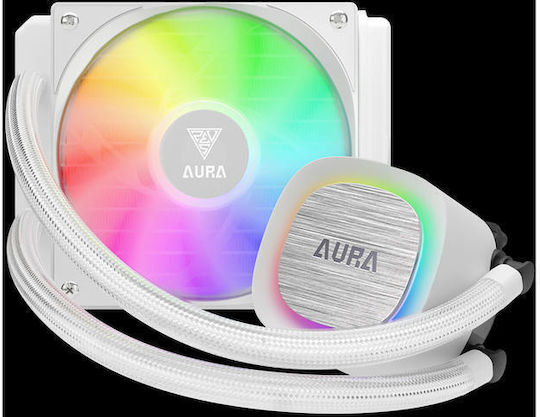 Gamdias AURA GL120 V2 (v2) CPU Water Cooling Single Fan 120mm for Socket AM4/AM5/1700/1200/115x with ARGB Lighting White