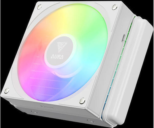 Gamdias AURA GL120 V2 (v2) CPU Water Cooling Single Fan 120mm for Socket AM4/AM5/1700/1200/115x with ARGB Lighting White