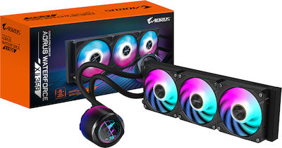 Gigabyte Aorus Waterforce X II 360 Wasserkühlung für Prozessor Dreifacher Ventilator 120mm für Sockel AM4/AM5/1700/1200/115x mit ARGB Beleuchtung