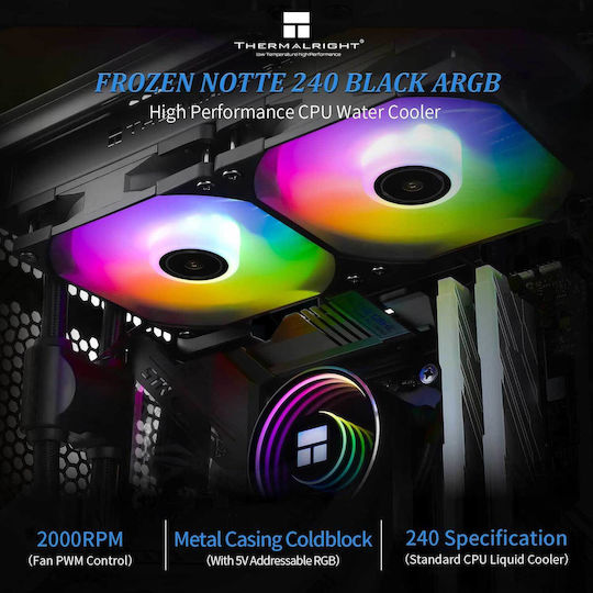 Thermalright Frozen Notte 240 v2 Wasserkühlsysteme AIO CPU mit 2 Lüfterabmessung 120mm und ARGB Beleuchtung