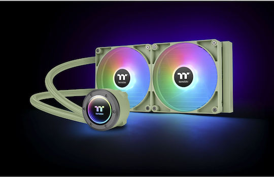Thermaltake TH280 V2 Matcha Green Edition Υδρόψυξη AIO CPU με 2 Ανεμιστήρες 140mm και ARGB Φωτισμό Πράσινη
