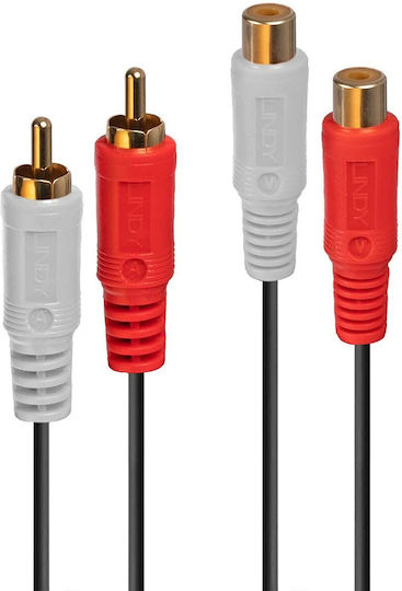 Lindy Кабел 2x RCA мъжки - 2x RCA женски 2м 35671