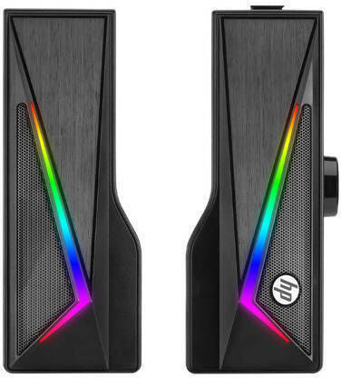 HP DHE-6005 Ηχεία Υπολογιστή 2.0 με RGB Φωτισμό και Ισχύ 6W Μαύρα