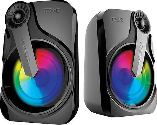 Sonic Gear Titan 2 Ηχεία Υπολογιστή 2.0 με Ισχύ 6W σε Μαύρο Χρώμα