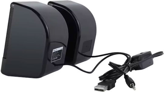 Kisonli L-8080 Ηχεία Υπολογιστή 2.0 με RGB Φωτισμό και Ισχύ 3W Μαύρα