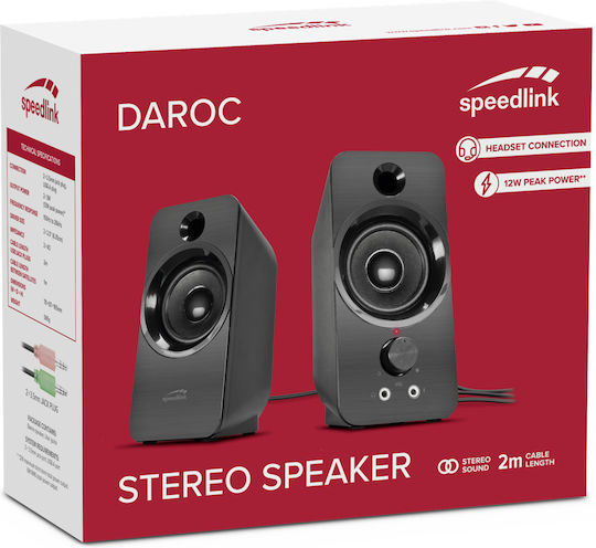 SpeedLink Daroc Computerlautsprecher 2.0 mit Leistung 6W in Schwarz Farbe