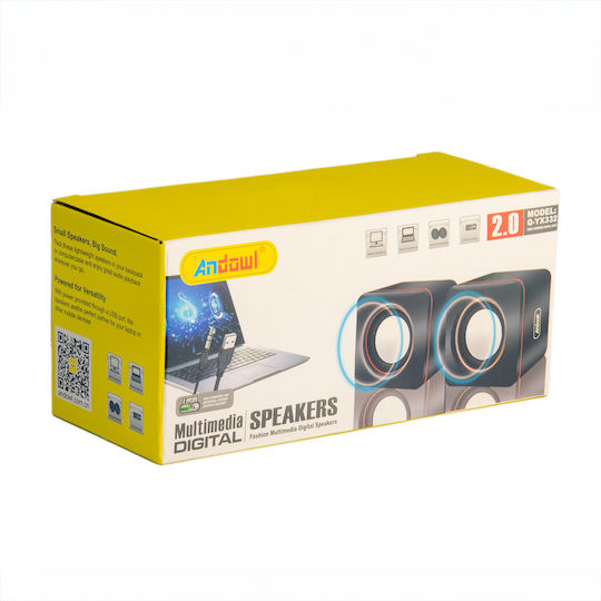 Andowl Q-YX332 2.0 Speakers Black