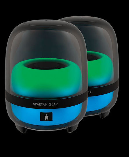 Spartan Gear Alcman Large Компютърни тонколони 2.0 с RGB осветление и Bluetooth в Черен цвят