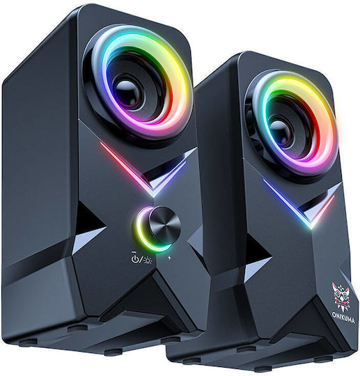 Onikuma L2 Difuzoare de Calculator 2.0 cu Iluminare RGB și Putere 10W în Negru Culoare