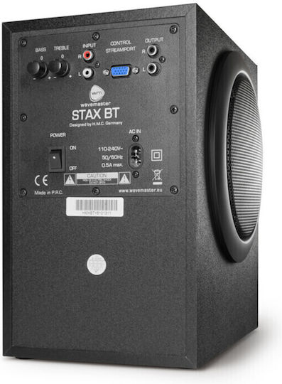 Wavemaster Stax ΒΤ Ασύρματα Ηχεία Υπολογιστή 2.1 με Bluetooth και Ισχύ 42W σε Μαύρο Χρώμα