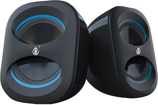 Moveteck F3577 Computerlautsprecher 2.0 mit Leistung 3W in Blau Farbe
