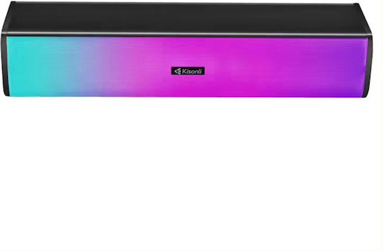 Kisonli i-630 Ηχεία Υπολογιστή 2.0 με RGB Φωτισμό και Ισχύ 3W Μαύρα