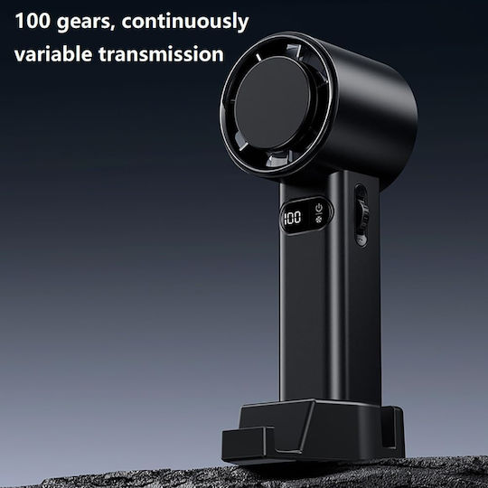 Techsuit Premium Handventilator F83 Tragbar Verstellbar Wiederaufladbar 4800mAh Schwarz
