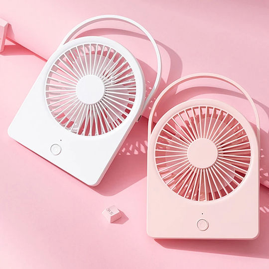 Techsuit Mini Fan Ct-108 Portable Rechargeable Usb White