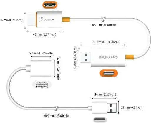 J5 Create Καλώδιο 0.6m JVAW56-N 1τμχ