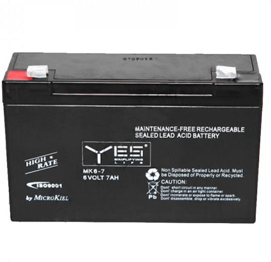 Yes Power MK6-7 Μπαταρία UPS με Χωρητικότητα 7Ah και Τάση 6V