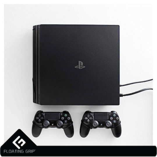 Floating Grip Wall Mount Bundle & 2x Controllers Charging Station for 2 controllers PS4 Black