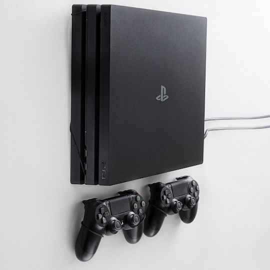 Floating Grip Wall Mount Bundle & 2x Controllers Charging Station for 2 controllers PS4 Black