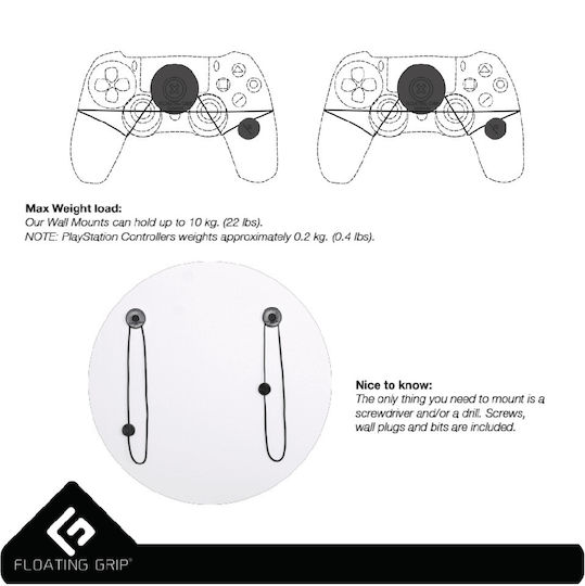 Floating Grip Charging Station for 2 controllers PS4 Black