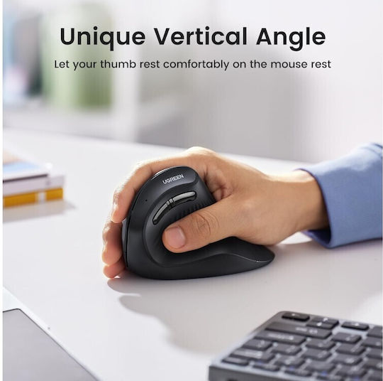 Ugreen MU008 Wireless Ergonomic Bluetooth Vertical Mouse Black