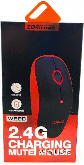 Zornwee W880 Ασύρματο Ποντίκι Black/Red