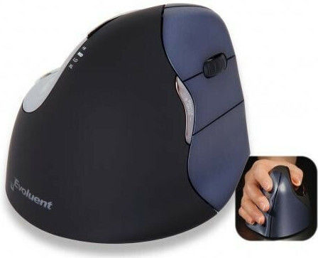 Bakker Elkhuizen Evoluent4 Wireless Безжичен Ергономичен Vertical Мишка Черен