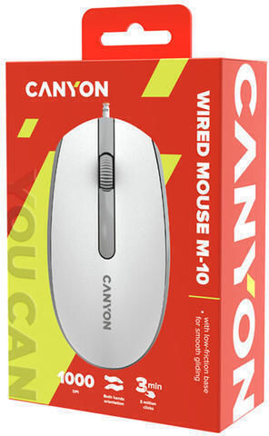 Canyon M-10 Verkabelt Maus White Grey