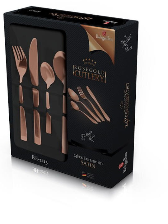 Berlinger Haus Satin Line Σετ Μαχαιροπίρουνα Rose Gold Collection 24τμχ