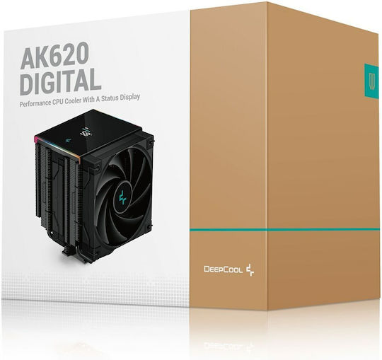 Deepcool AK620 Digital Ψύκτρα Επεξεργαστή Διπλού Ανεμιστήρα για Socket AM4/AM5/1200/115x/1700 με ARGB Φωτισμό