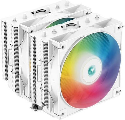 Deepcool AG620 WH ARGB Ψύκτρα Επεξεργαστή Διπλού Ανεμιστήρα για Socket AM4/AM5/1200/115x/1700 Λευκή