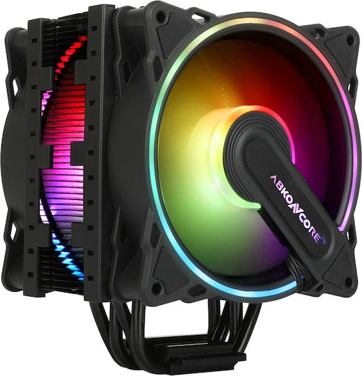 ABKONCORE Coolstorm T404 Dual Hurricane Cooler Procesor pentru Socket /1/2/0/0/1/1/5/x/ cu RGB Iluminare